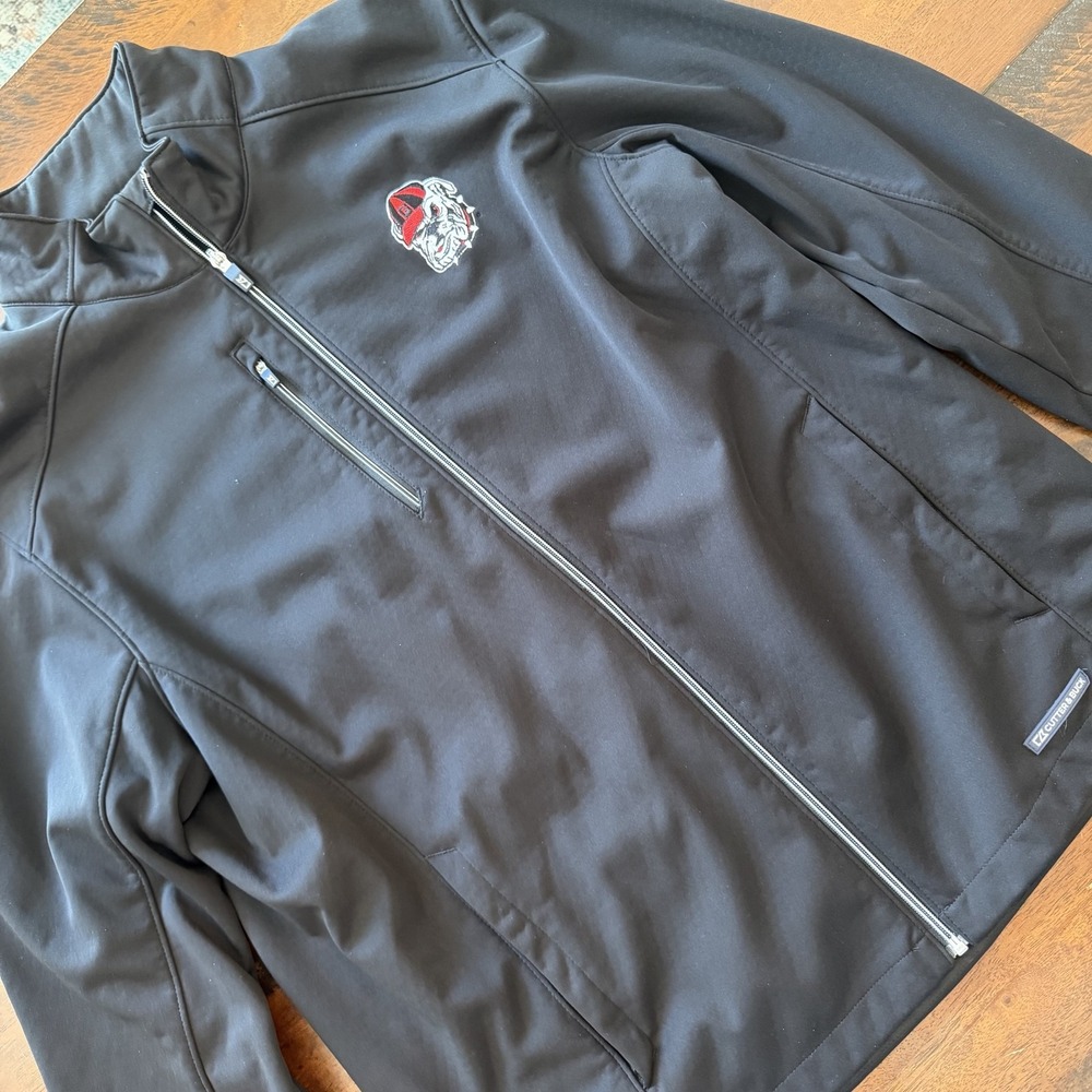 Georgia Bulldogs Jacket Mens XL Black NCAA Football Softshell Cutter & Buck
